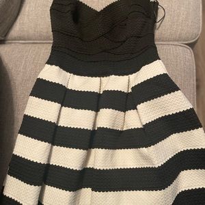 Wild Cat black & white strap less dress